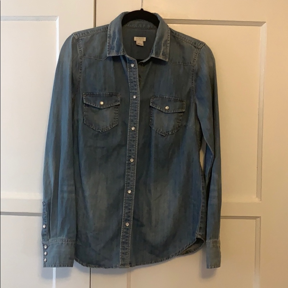 J. Crew Denim Collared Top